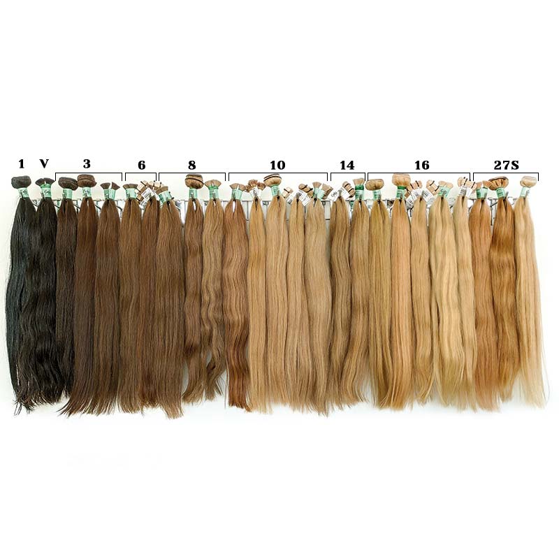 Foto de muestrario de color de los tonos oscuros y castaños del pelo asiático