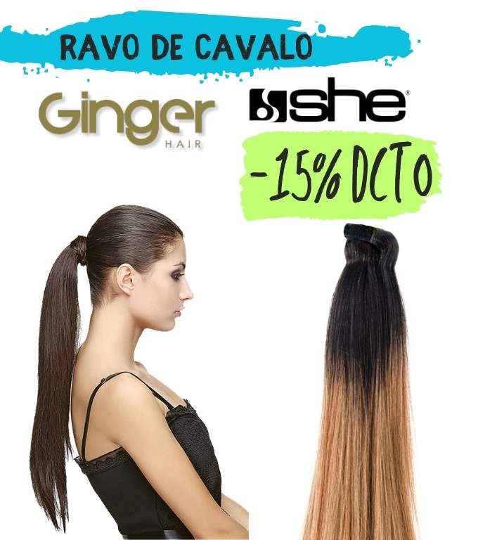 Rabo de cavalo com cabelo de gengibre