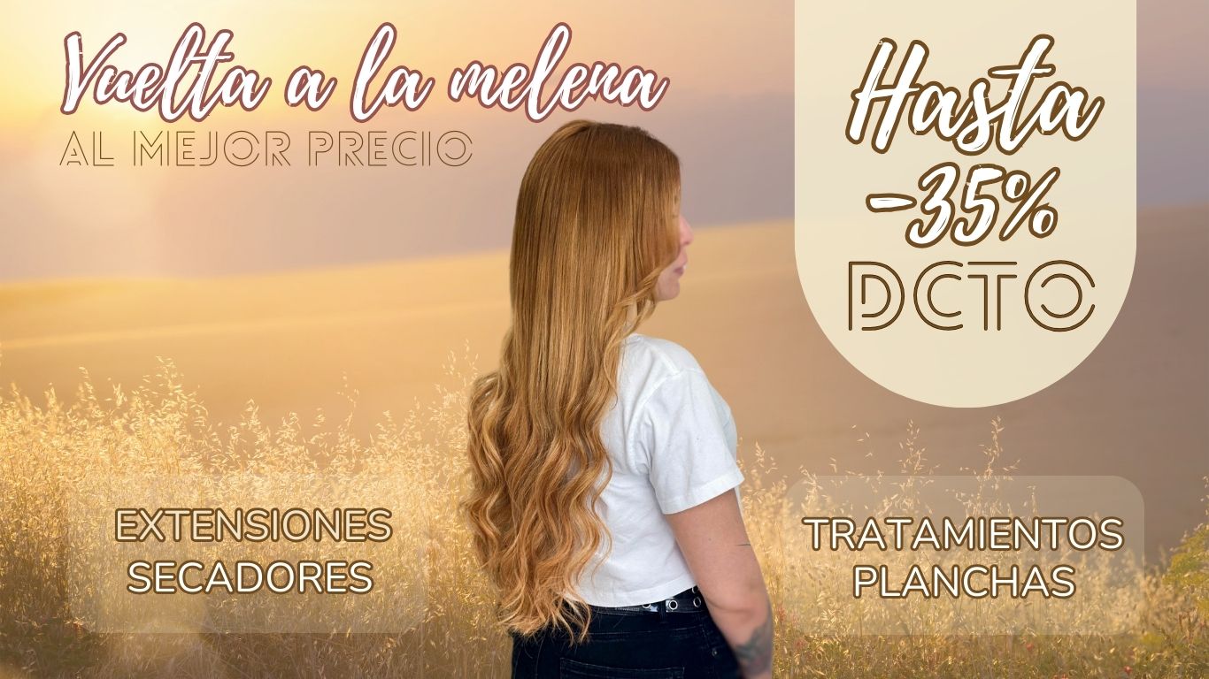 Cabecera de las promociones de septiembre para extensiones de pelo natural