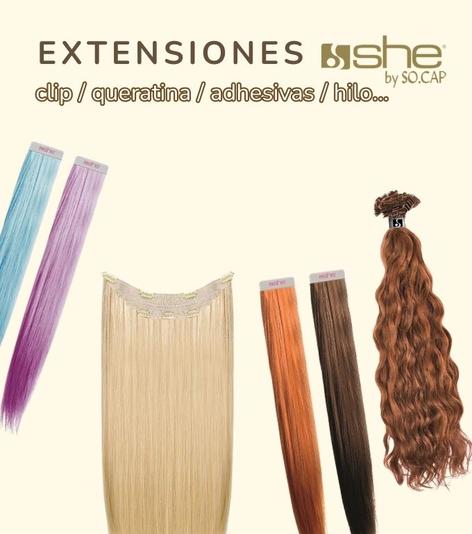 Todas las extensiones de pelo de she socap con un 15% de descuento