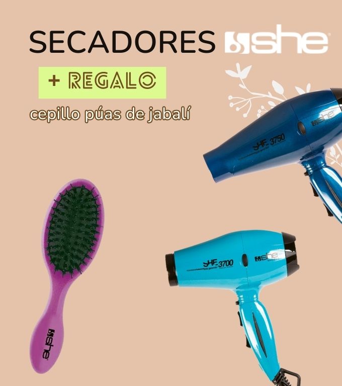 Todos los secadores de she socap con un 15% de descuento y de regalo un cepillo