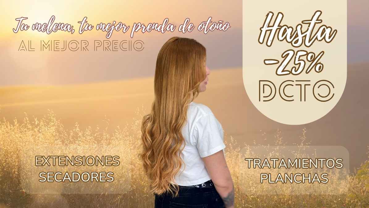 Cabecera de las promociones de septiembre para extensiones de pelo natural