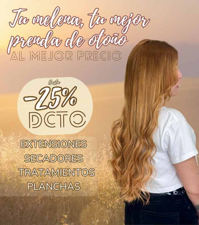 Cabecera de las promociones de septiembre para extensiones de pelo natural