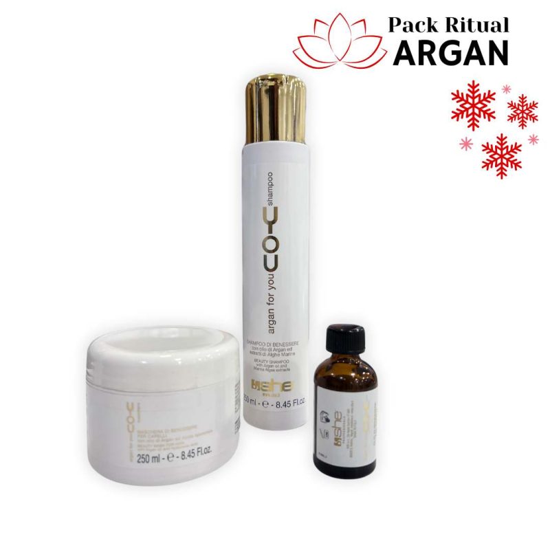 Pack ritual argán champú mascarilla y aceite de argan