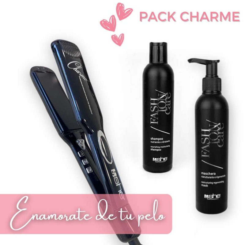 Pack plancha Charme con tratamiento Fashion Care de champú y mascarilla